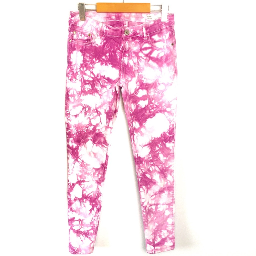 Buffalo Jilian Low Rise Skinny Jeans Tie Dye Pink